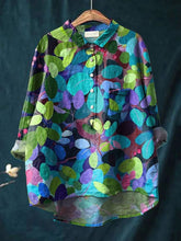 Summer Forest Art Printed Women's Casual Cotton And Linen Shirt